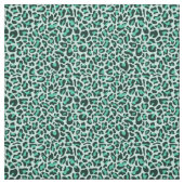 Teal Leopard Print Trendy Retro Fabric Stof (Swatch)