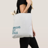 Teal Letters Mensen Hebben Vaardigheden Tote Bag (Dichtbij)