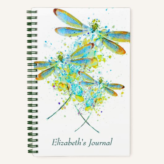 teal Libelle spatjournaal Notitieboek (Voorkant)