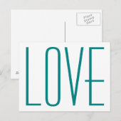 Teal LIEFDE Briefkaart (Voorkant / Achterkant)