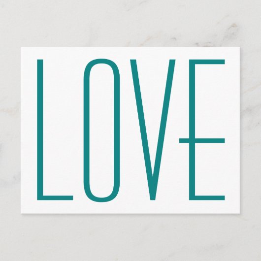 Teal LIEFDE Briefkaart (Voorkant)