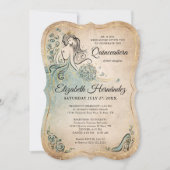 Teal Light Sage Seafoam Gold Princess Birthday Kaart (Voorkant)