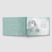 Teal Light Sage Seafoam Princess Quince Birthday Gastenboek (Volledig)
