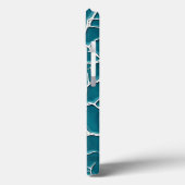 Teal Lightning Texture iPhone Case Design (Achterkant / Links)