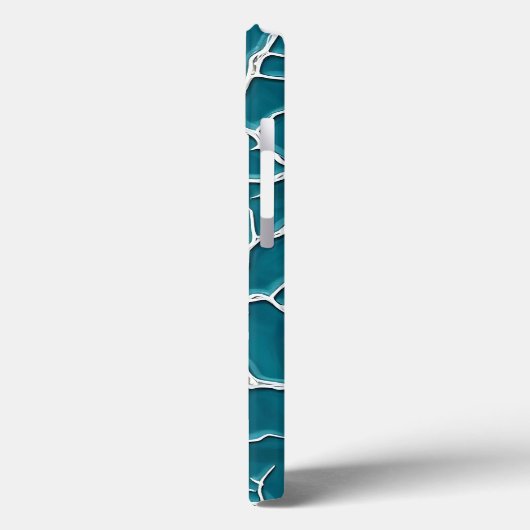 Teal Lightning Texture iPhone Case Design (Achterkant / Links)
