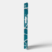Teal Lightning Texture iPhone Case Design (Achterkant / Rechts)