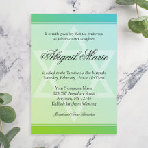 Teal Limegroene Ster van David Bat Mitzvah