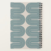 Teal Lombard Wavy Lines Modern Custom Notebook Notitieboek (Achterkant)
