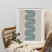 Teal Lombard Wavy Lines Modern Minimal Art Print