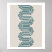 Teal Lombard Wavy Lines Modern Minimal Art Print (Voorkant)