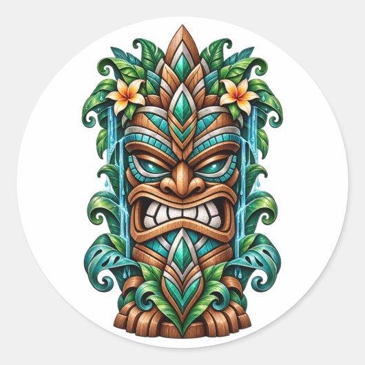 Teal Lotus Tiki Sentinel Sticker (Voorkant)