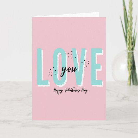 Teal Love Patroonkaart Kaart (Voorkant)
