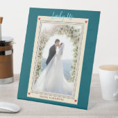 Teal Lucky Us Custom Photo Valentine Reclamebord Met Voetstuk (Insitu)
