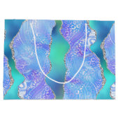 Teal Luipaard Agate | Glam Abstract Steenpatroon Groot Cadeauzakje (Achterkant)