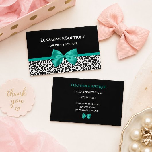Teal Luipaard Kinderkledingwinkel Visitekaartje