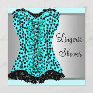 Teal Luipaard Korset Ondergoed Bruidscadeau Shower Kaart