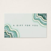 Teal Luxe Chic Glitter Agate Geode Gift Card Visitekaartje (Voorkant)