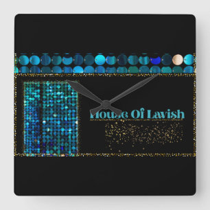 Teal Luxe Mozaïek Wandklok Zwart Thuis En Kantoor
