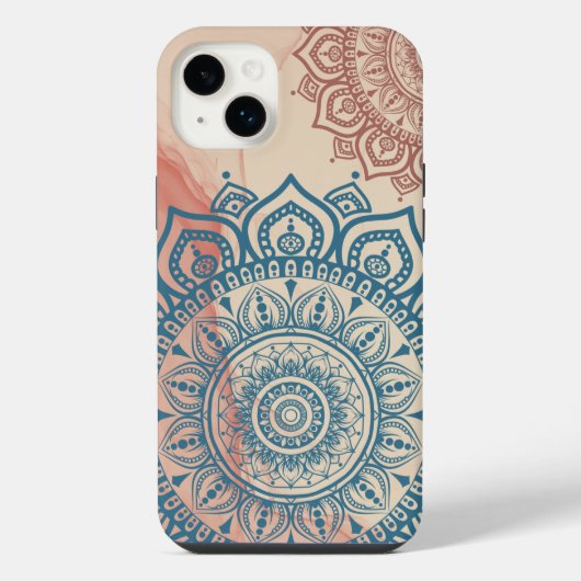 Teal Mandala iPhone Hoesje (Achterkant)