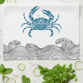 Teal Mandala Krab Theedoek (Gevouwen)