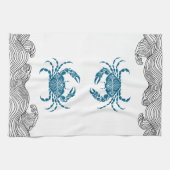 Teal Mandala Krab Theedoek (Horizontaal)