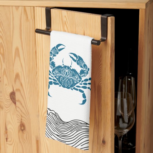 Teal Mandala Krab Theedoek (Derde Gevouwen)