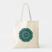 Teal Mandala Tote Bag - Boho Canvas ShoppiTote Bag (Achterkant)