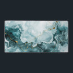 Teal Marble Gold Vein Desk Mat<br><div class="desc">Elevate your workspace with this elegant teal marble desk mat featuring flowing aqua tones and delicate gold vein accents. The fluid abstract design brings a modern,  luxurious feel while creating a calm and stylish surface perfect for work,  gaming,  or creative projects.</div>