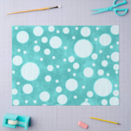 Teal Marble White Polka Dots Pattern Decoupage Tissuepapier