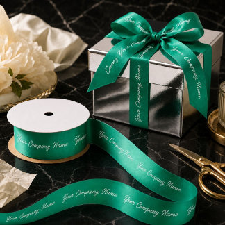Teal Marketing Branding Gebrandmerkte Bedrijfsnaam Satijnen Lint