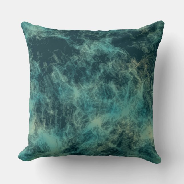 Teal Marmer Abstract Kussen (Voorkant)