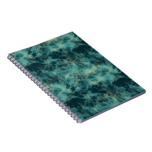 Teal Marmer Abstract Notitieboek (Rechterzijde)