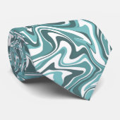 Teal marmer trouw stropdas (Opgerold)