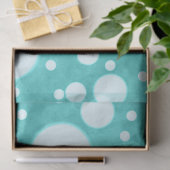 Teal Marmer Witte Stippen Patroon Decoupage Tissuepapier (Geschenk)