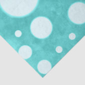 Teal Marmer Witte Stippen Patroon Decoupage Tissuepapier (Detail)