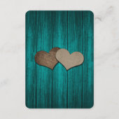 Teal Mason Jar Wood Wedding Accommodation Card Informatiekaartje (Achterkant)