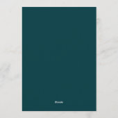 Teal Mauve Opulent Wedding Kaart (Achterkant)