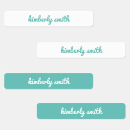 Teal Meisje School Naam Labels
