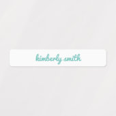 Teal Meisje School Naam Labels (Design 1)