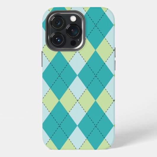 Teal Melon Mod Argyle iPhone Hoesje (Achterkant)
