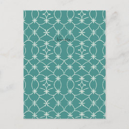 Teal Mid Century Modern Geometrisch Sterpatroon Briefkaart
