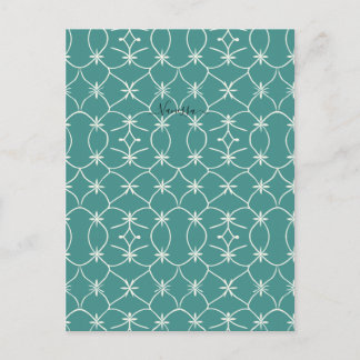 Teal Mid Century Modern Geometrisch Sterpatroon Briefkaart