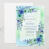 Teal Mint Ethereal Spring Wedding Kaart (Voorkant / Achterkant)