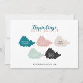 Teal Mint Grijs Beige & Roze Kleurenpalet Kaart (Voorkant)