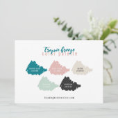Teal Mint Grijs Beige & Roze Kleurenpalet Kaart (Staand voorkant)