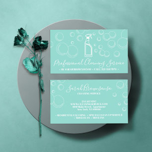 Teal Mint Schoonmaakster Schoonmaak Visitekaartje