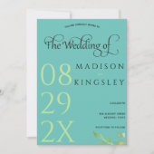 Teal Monogram 💍 Moderne Geometrische Elegantie Kaart (Voorkant)