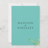 Teal Monogram 💍 Moderne Geometrische Elegantie Kaart (Achterkant)
