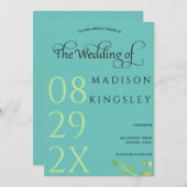 Teal Monogram 💍 Moderne Geometrische Elegantie Kaart (Voorkant / Achterkant)