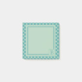 Teal Monogram Polka Dot Pattern Post-it® Notes (Voorkant)
